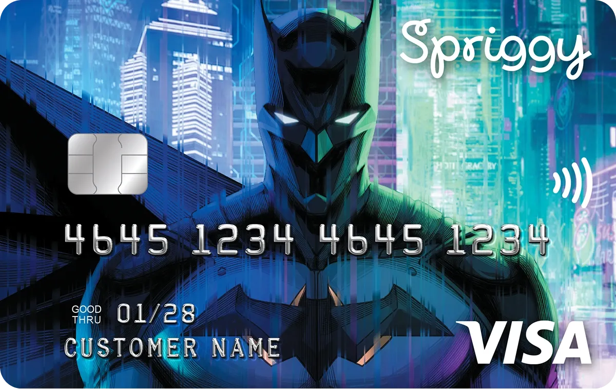 Spriggy Batman prepaid card design
