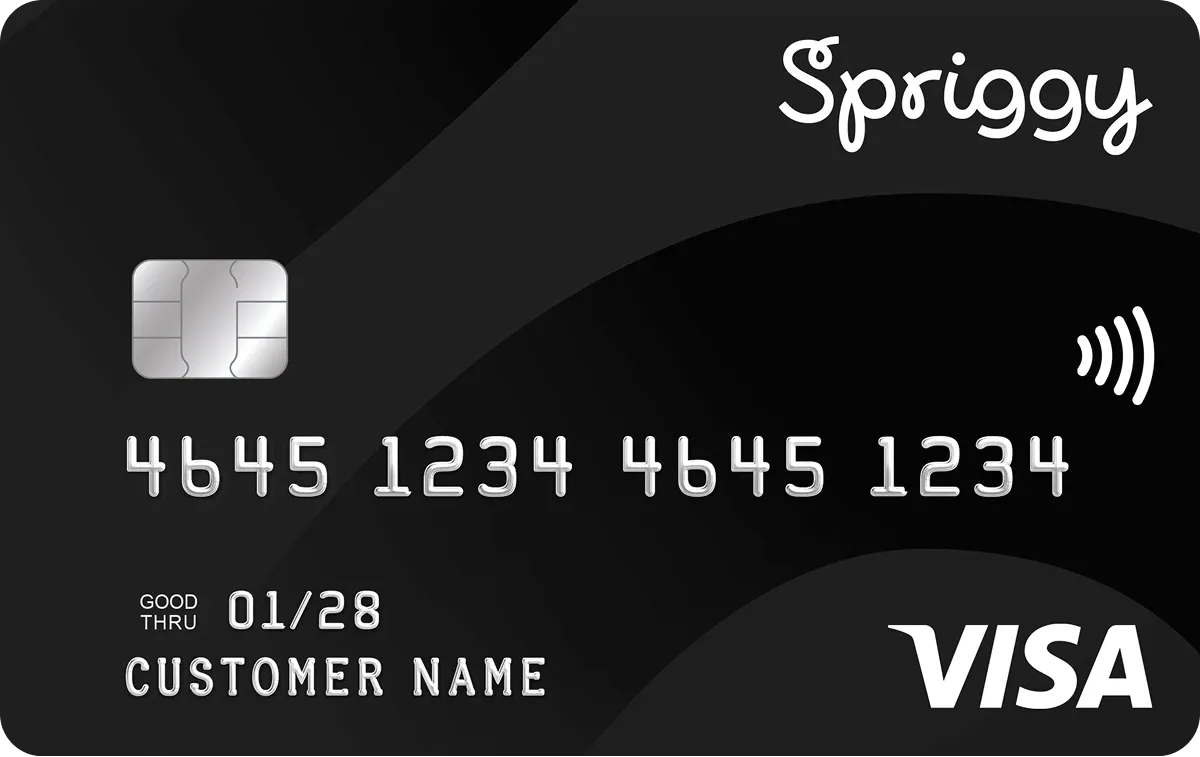 Spriggy Black prepaid card design