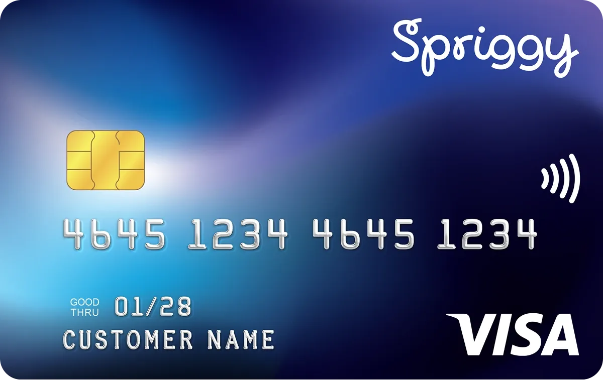 Spriggy Midnight Blue prepaid card design