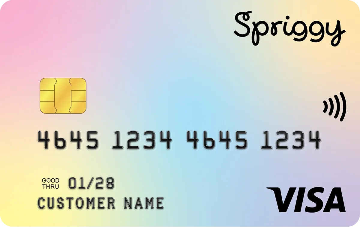 Spriggy Pastel prepaid card design