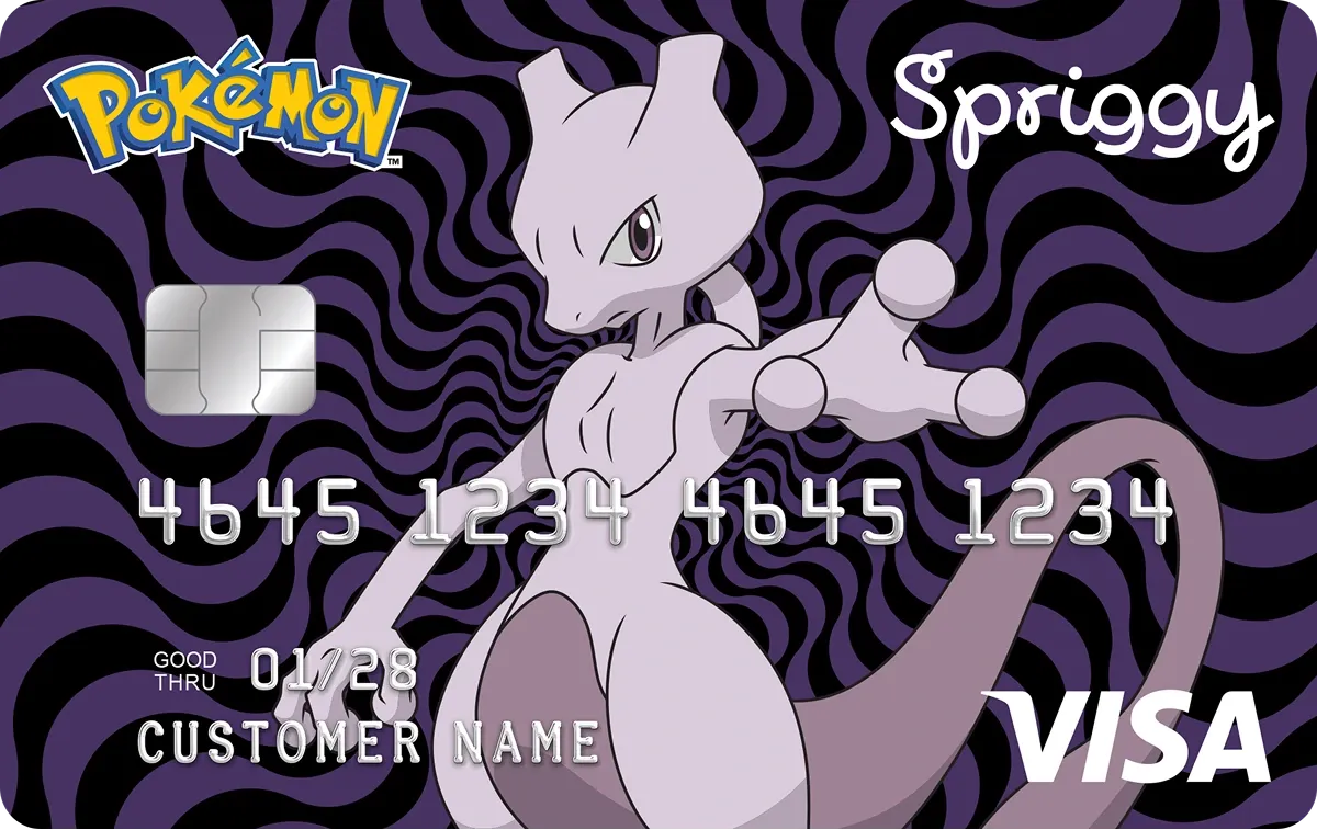 Spriggy Mewtwo prepaid card design