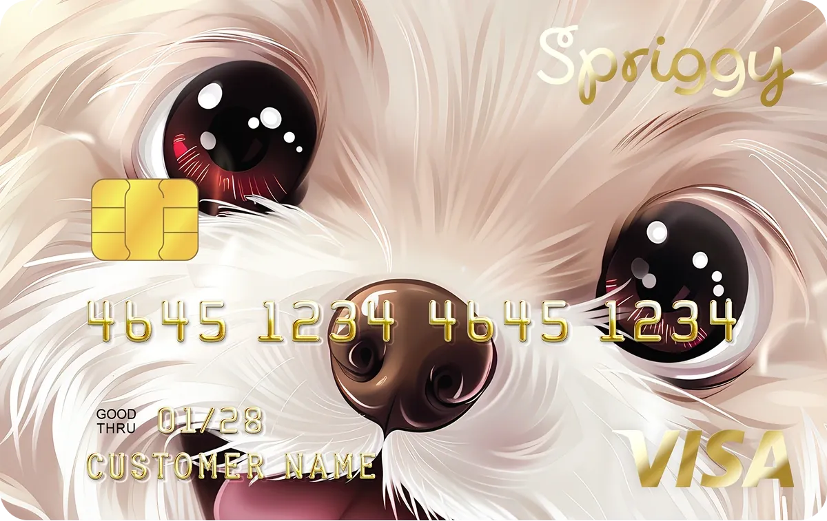 Spriggy Puppy prepaid card design