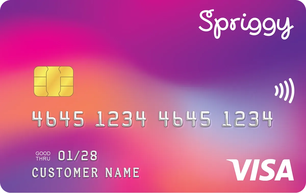 Spriggy Purple prepaid card design
