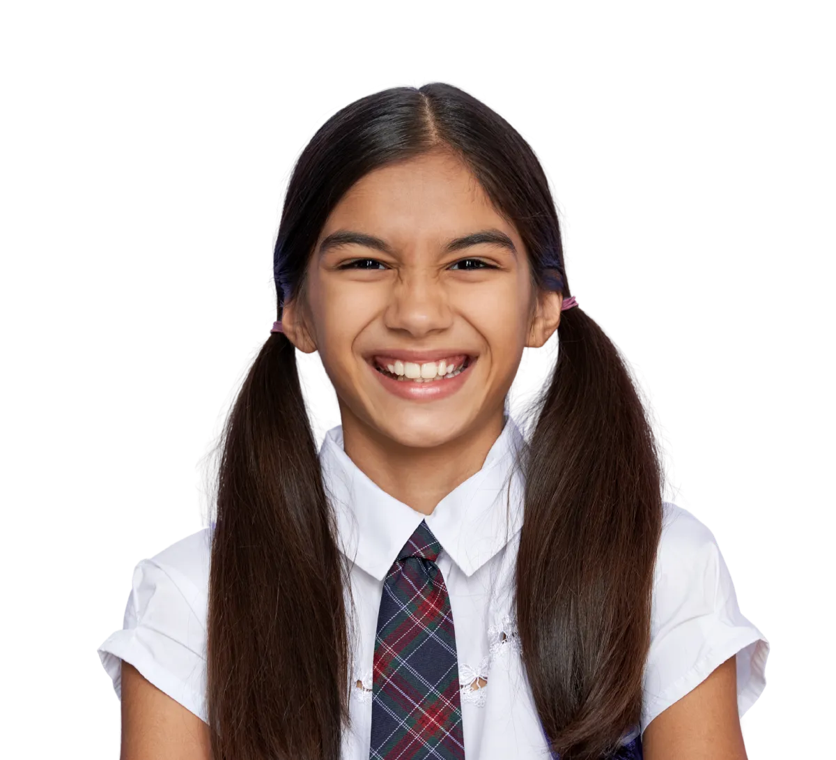 Teenage girl in school uniform