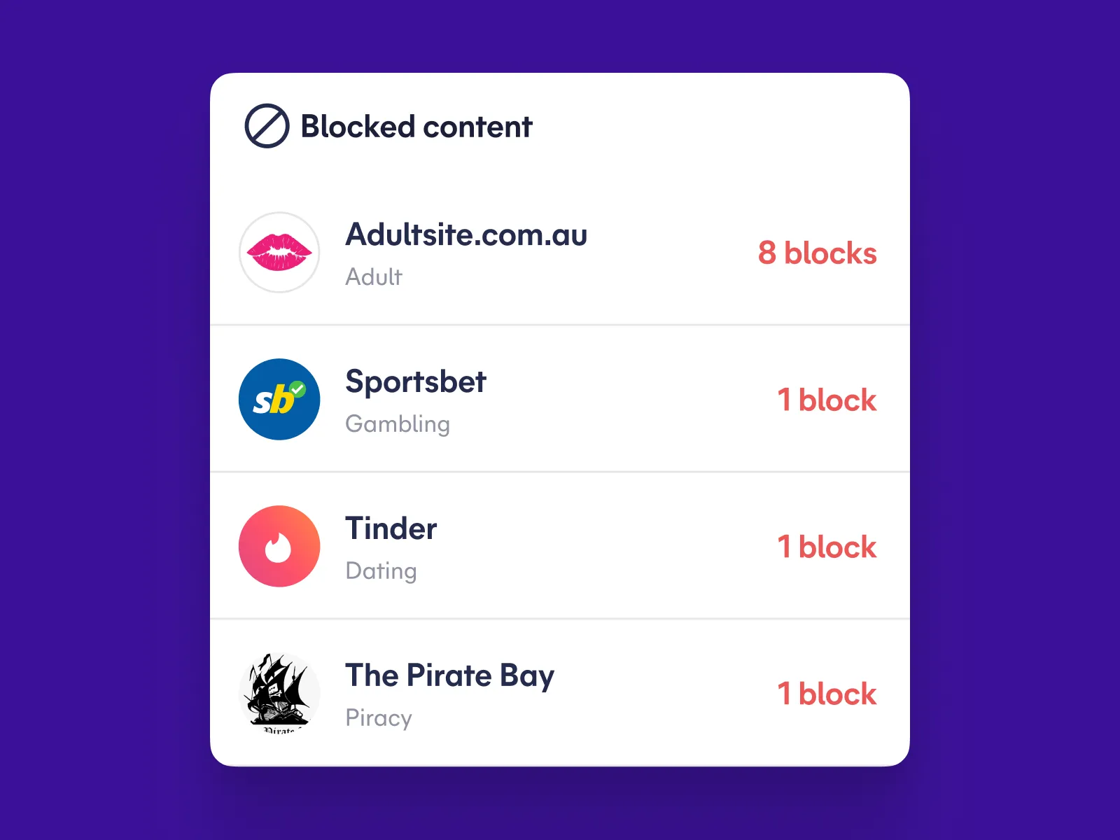 Inappropriate content blocked in the Spriggy app